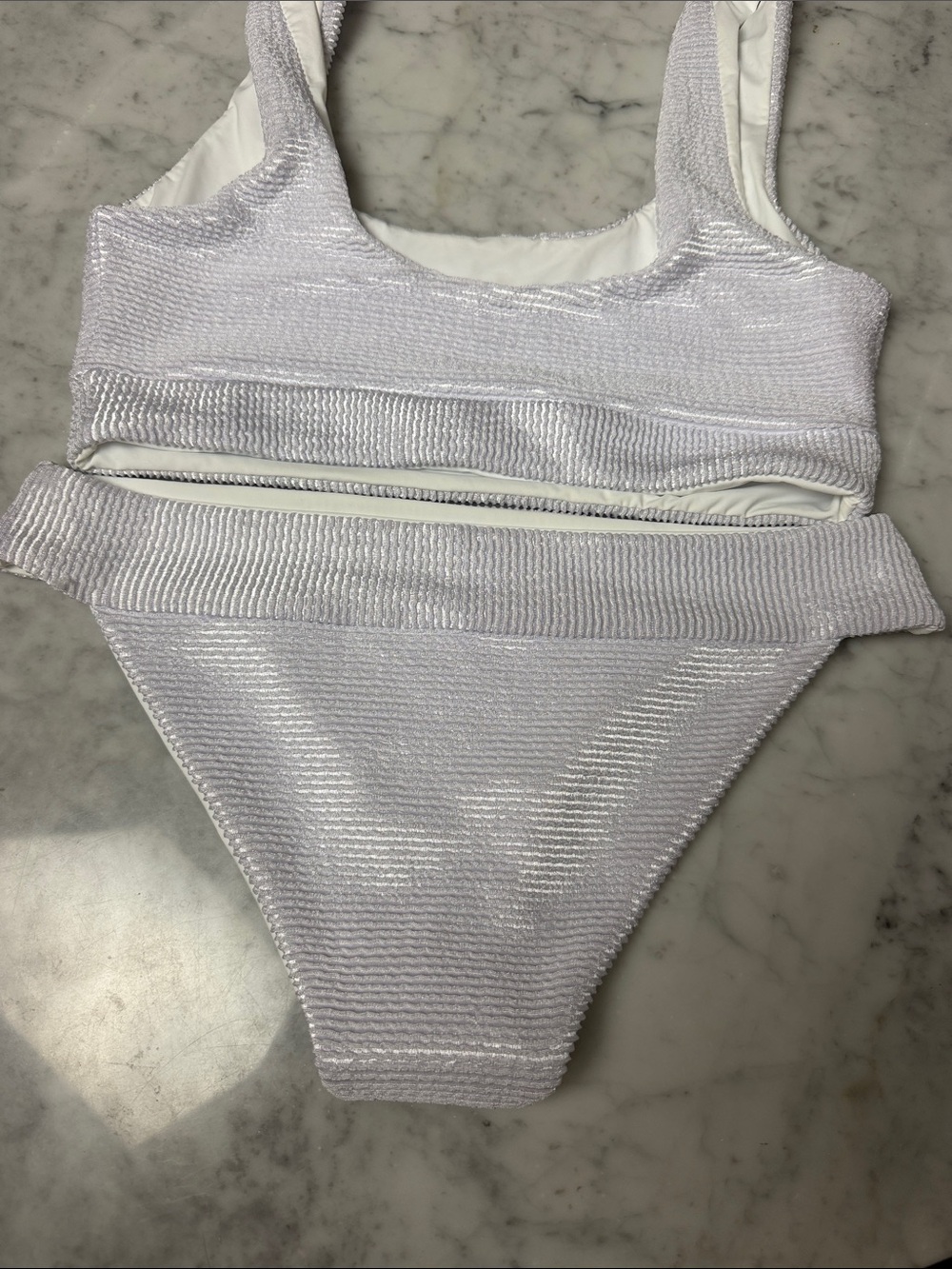 Shore Ribbed White Bikini Set - Picture 6 of 6